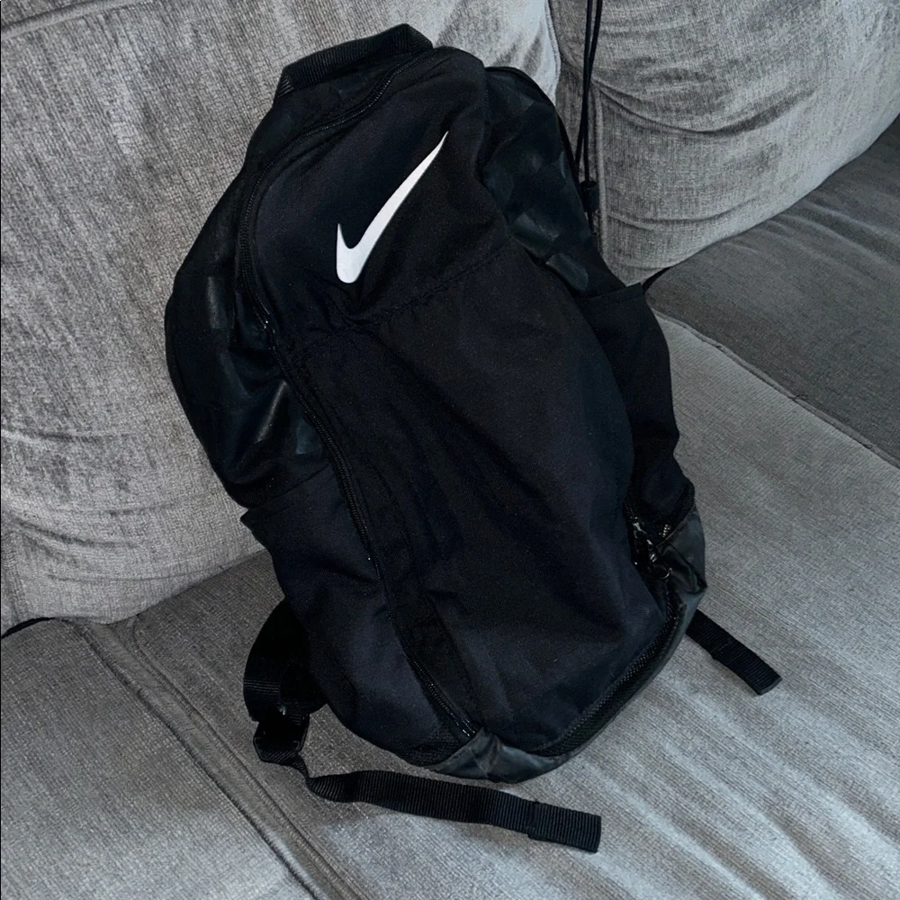 Nike Black Backpack with White Swoosh Logo
